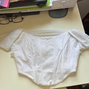 White Cap Sleeve Bustier Bodysuit